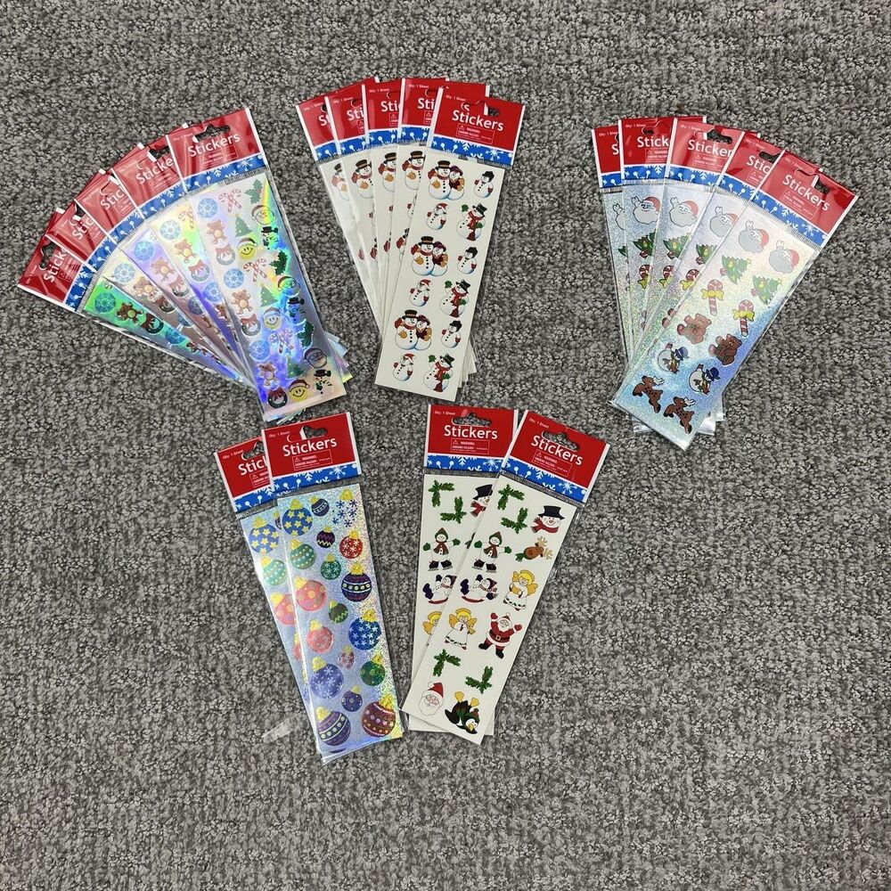 Oriental Trading Holiday Stickers 19 Sheets Christmas Santa Ornaments Snowman